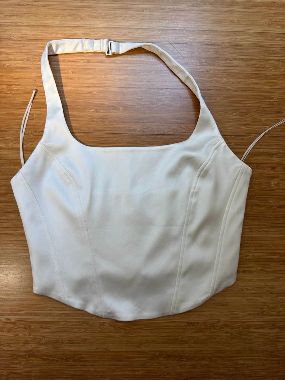 Wilfred White Square-Neck Halter Bustier Aritzia Medium